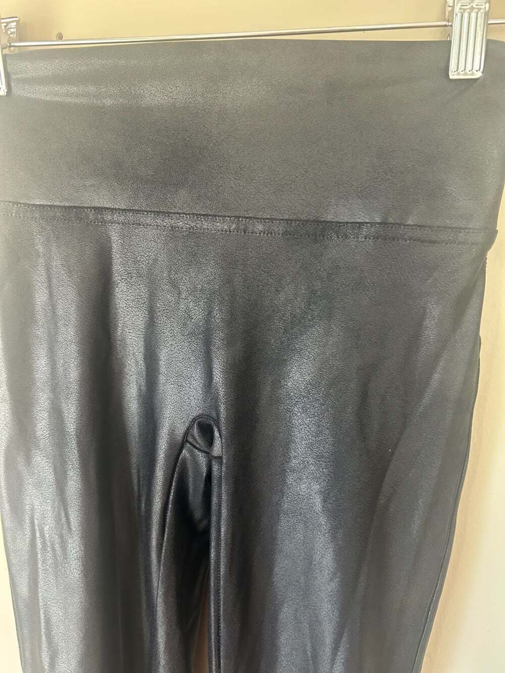 Spanx Faux Leather Leggings High-Rise Black Size Small Petite - Picture 2 of 5